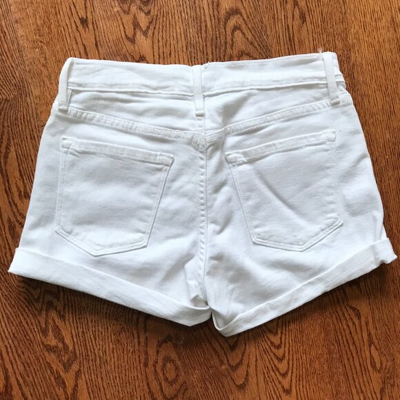 Frame Le Cut Off Denim Jean Shorts Womens 24 White Blanc Mid Rise Cuffed LC5711 - Picture 9 of 11